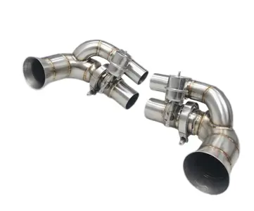Sports exhaust side silencer straight pipe with valves Porsche 991 GT3 and GT3 RS - 99711104782, 99711104784, 99711104781, 99711104882, 99711104881, 99711104884